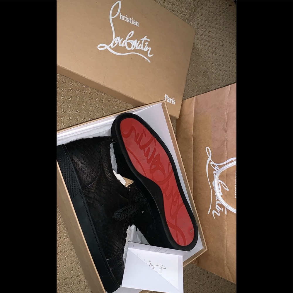 Christian Louboutin Flat Bottom Suede Snakeskins